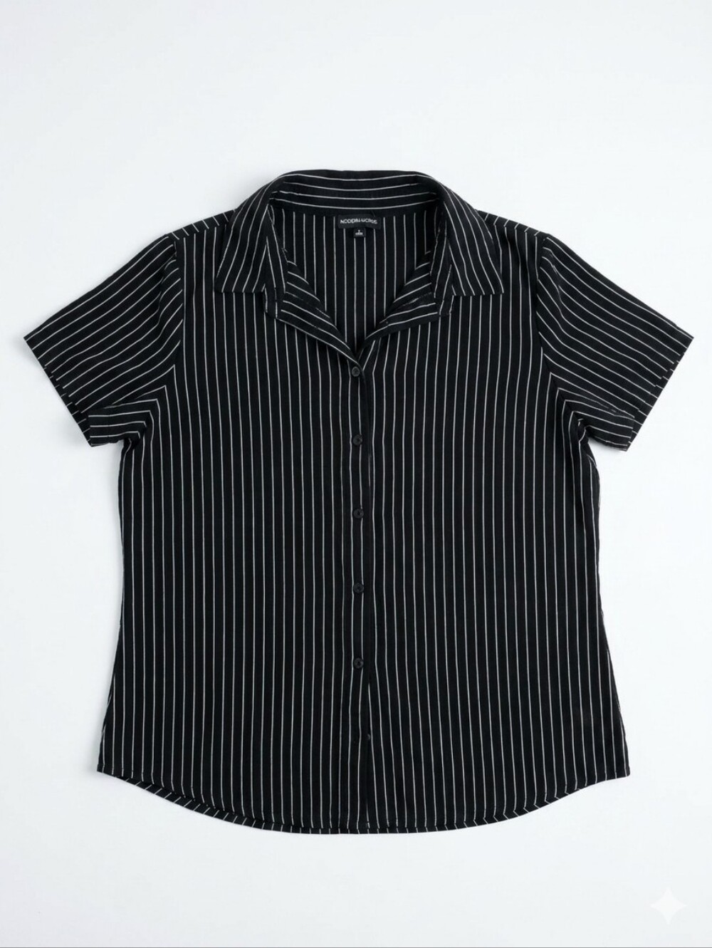 Modern Works Striped Button-Front Shirt - Black
